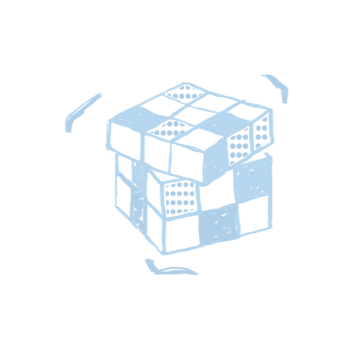 Icon of rubix cube representing the multiple roles freelance recruitment agency The People Place recruits for.