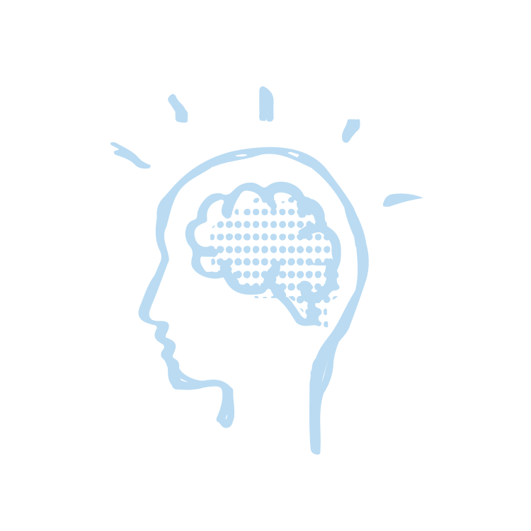 Icon depicting a head and brain having a creative idea, representing The People Place - one of Australia's most trusted marketing recruitment agencies